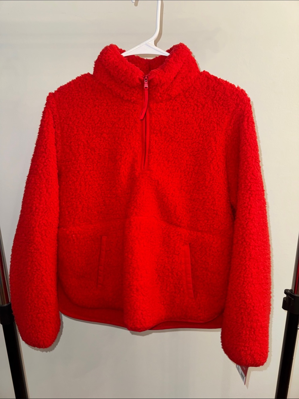 Wondershop Bright Red Sherpa Half-Zip Puffer Pullover